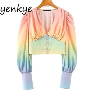 Lirika Matoshi Inspired Rainbow Satin Top